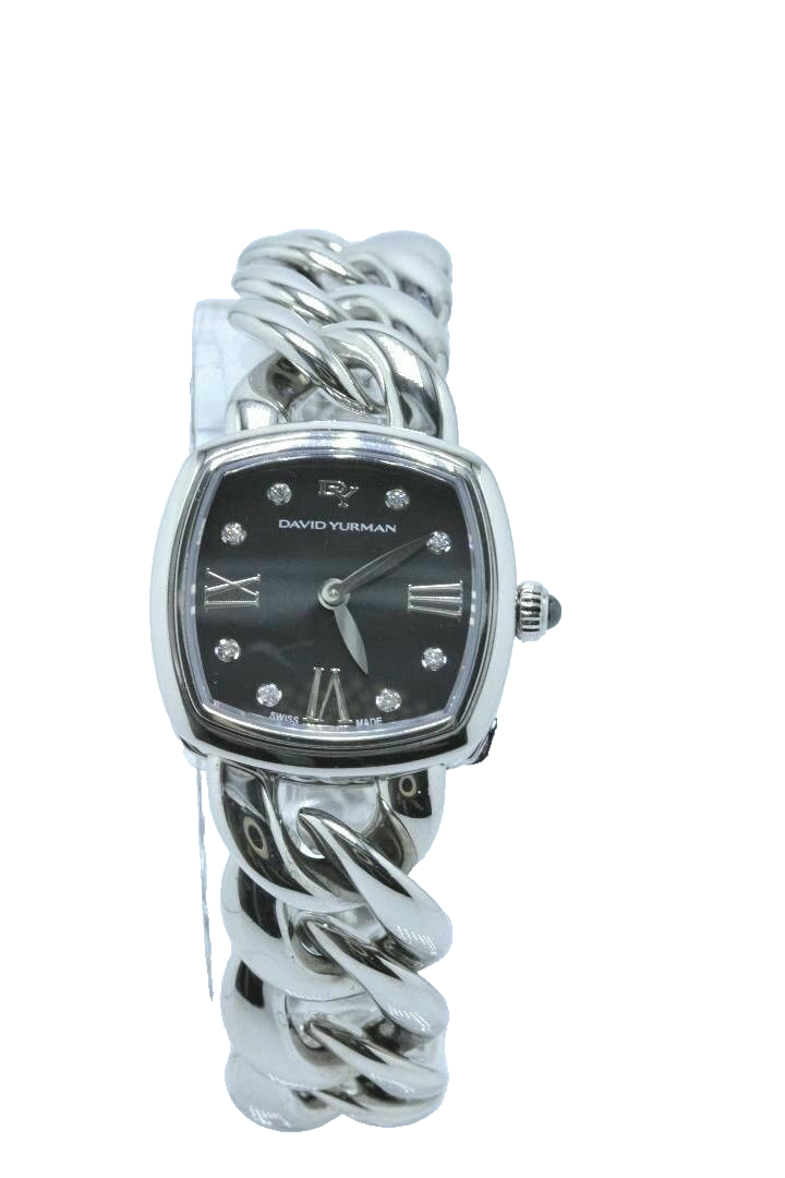 David Yurman Albion 23MM Stainless Steel Watch With Diamond Black Face