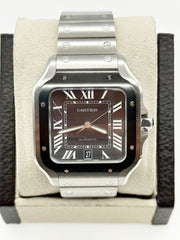Cartier Santos Ref 4072 WSSA0037 Large Grey Dial Stainless Steel Box Paper