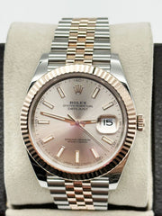 Rolex Datejust 41 126331 Sundust Dial 18K Rose Gold Stainless Box Paper