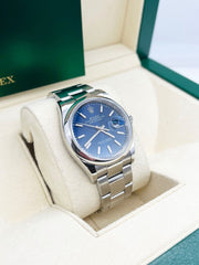 2021 Rolex 126200 36mm Datejust Blue Dial Stainless Steel Box Paper