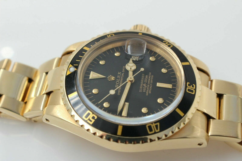 Vintage Rolex Submariner 1680 Nipple Dial Service Papers 18K Yellow Gold MINT