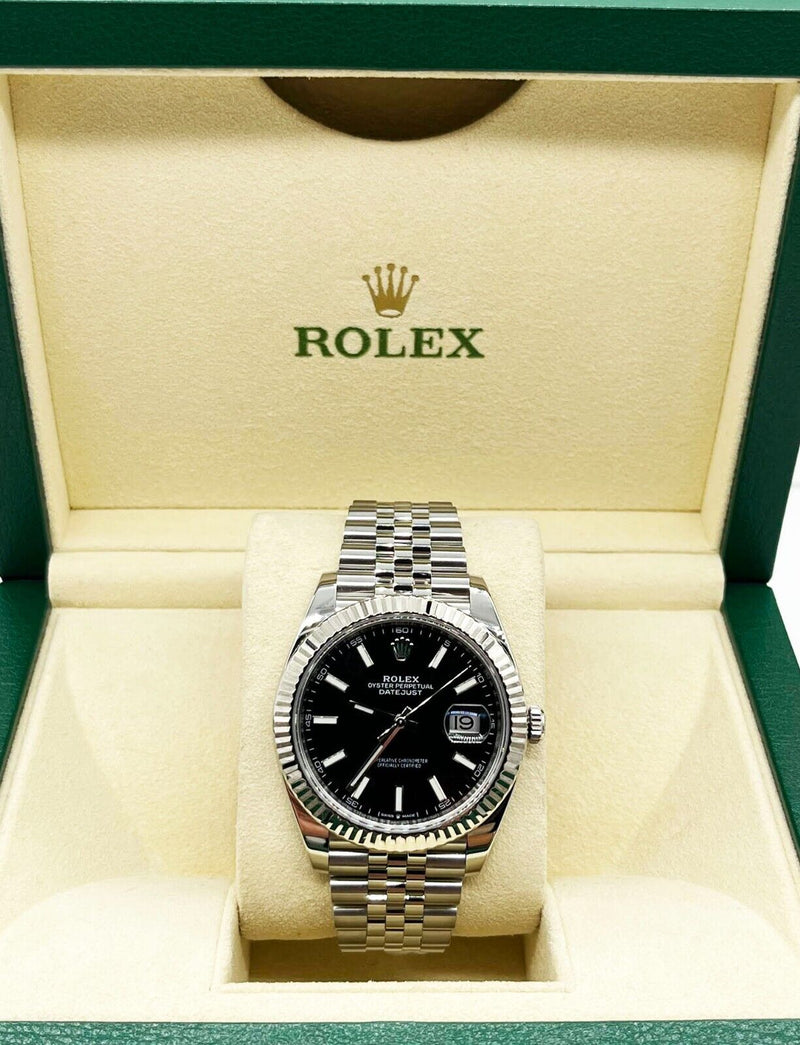 Rolex 126334 Datejust 41 Black Dial Stainless Steel Box Paper 2022