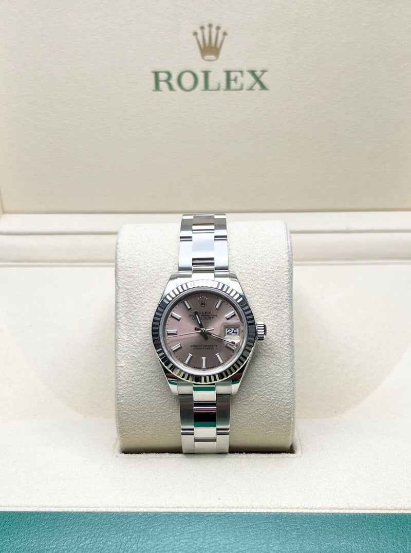 Rolex 279174 Ladies Datejust 28mm Pink Dial Stainless Steel Box Paper