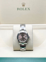 Rolex 279174 Ladies Datejust 28mm Pink Dial Stainless Steel Box Paper