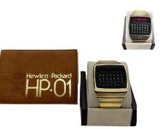Hewlett Packard HP-01 LED 1977 Digital Gold Plated Calculator Booklet
