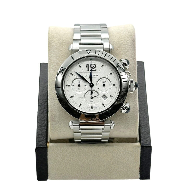 Cartier Pasha WSPA0018 Chronograph Ref 4363 Chronograph Stainless Box Paper