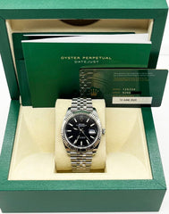 Rolex 126334 Datejust 41 Black Dial Stainless Steel Box Paper 2022
