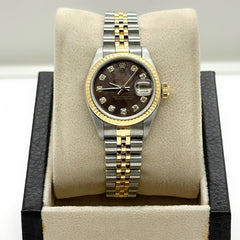 Rolex Ladies Datejust 79173 MOP Diamond Dial 18K Yellow Gold Box Paper 2000