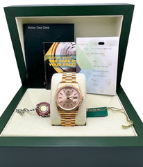 Rare Rolex President 118238 Champagne 18K Yellow Gold Box Paper With STICKERS