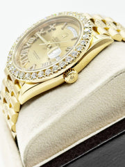 Rolex 228238 President Day Date 40mm Diamond Bezel Dial Band 18K  Gold Box Paper