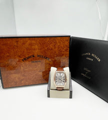 Franck Muller 6850 MB Master Banker 18K Rose Gold Leather Strap Box Paper