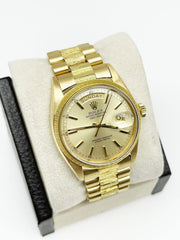 Rolex 1807 President Day Date Champagne Dial Bark Finish 18K Yellow Gold