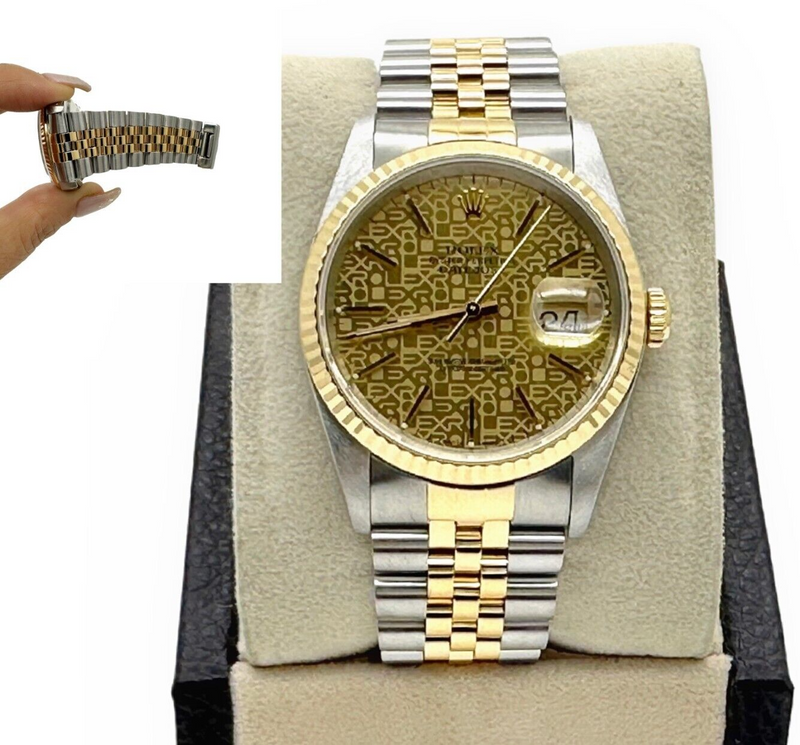 Rolex Datejust 16233 Jubilee Dial 18K Yellow Gold Stainless Steel