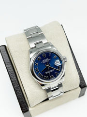 Rolex Datejust Midsize 278240 Blue Roman Dial Steel 31mm Box Paper 2022