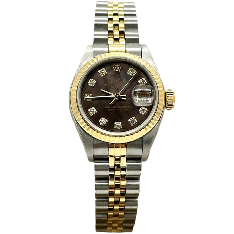 Rolex Ladies Datejust 79173 MOP Diamond Dial 18K Yellow Gold Box Paper 2000