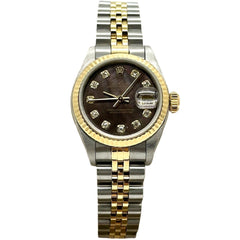 Rolex Ladies Datejust 79173 MOP Diamond Dial 18K Yellow Gold Box Paper 2000