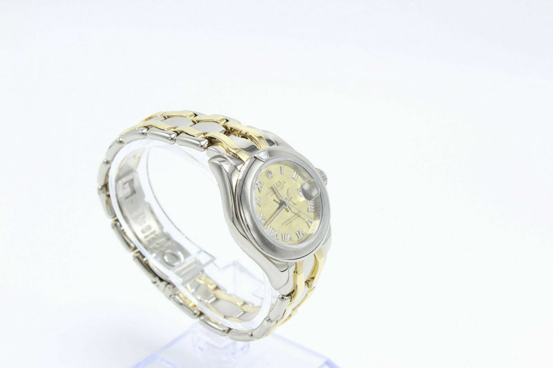 Rolex Ladies Pearlmaster 69329 18K Yellow White Gold Diamond on Bezel with Box