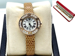 Cartier Ref 2977 Ladies Love Diamond Bezel 18K Rose Gold Leather Strap Box