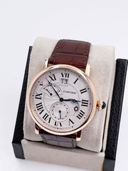 Cartier W1556240 Rotonde Retrograde 3771 18K Rose Gold Watch Box Papers