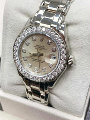 Rolex Ladies Pearlmaster 69299 Original Diamond Dial and Bezel 18K White Gold