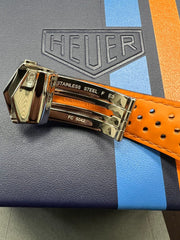 Tag Heuer CAW211R Monaco Gulf Blue and Orange Steel Leather Strap Box Paper