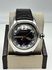 Corum 163.150.20 Bubble Stainless Steel Black Leather 44mm Box Paper