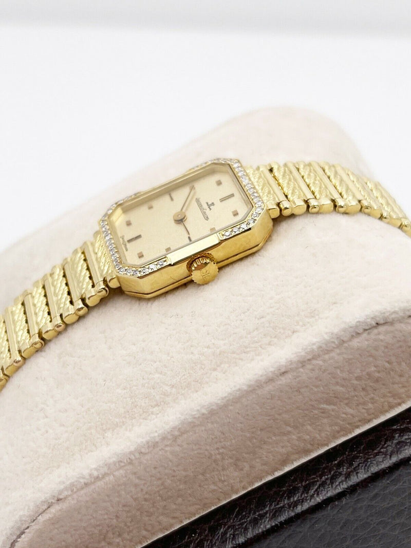 Jaeger LeCoultre Diamond Bezel Ladies Watch 18K Yellow Gold Watch
