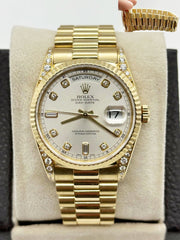 Rolex Day Date President 18338 Factory Diamond Dial Lugs 18K Yellow Gold