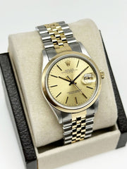 Rolex Date 15003 Champagne Dial 18K Yellow Gold Stainless Steel