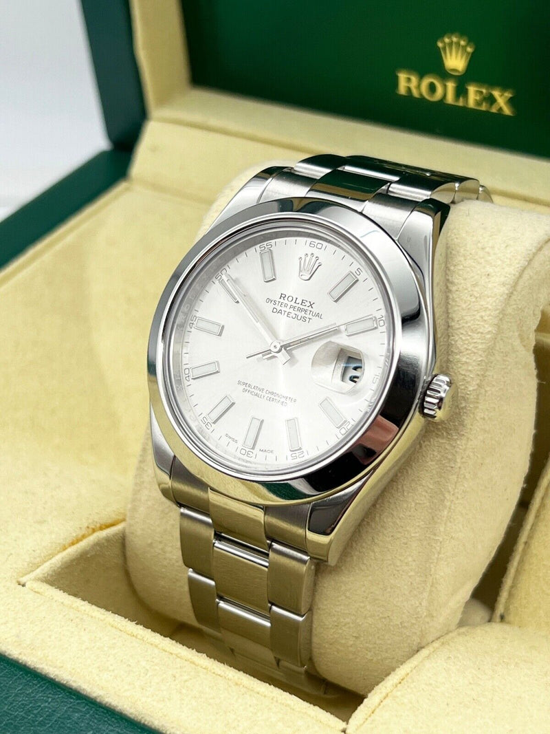 Rolex 116300 Datejust 41 Silver Dial Stainless Steel Box Paper 2017