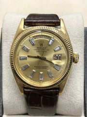 1959 Vintage Rare Rolex President Day Date 6611 Diamond Dial 18K Yellow Gold