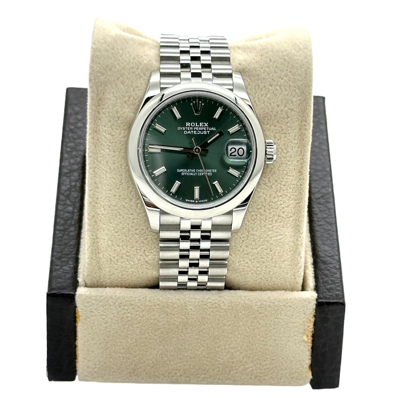 Rolex 278240 Datejust Midsize 31mm Green Dial Stainless Steel Jubilee Band Box