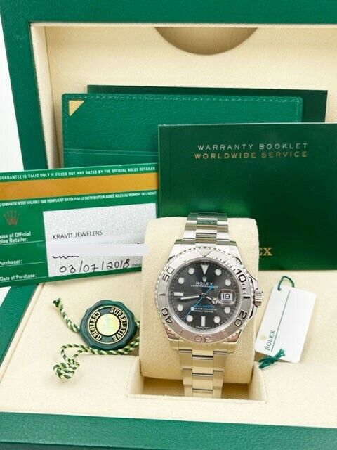 Rolex 116622 Yacht Master Rhodium Dial Platinum Stainless Steel Box Paper 2018