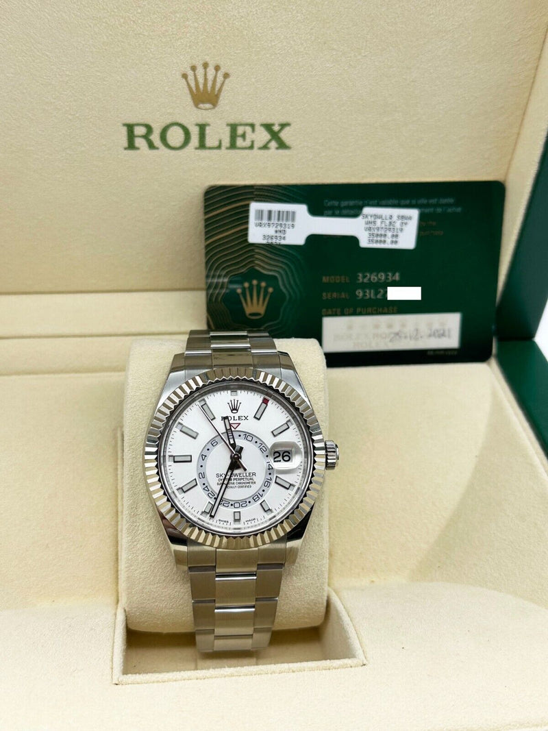 Rolex 326934 Sky Dweller White Dial Stainless Steel Box Paper 2021