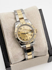 Rolex Ladies Datejust 179313 Diamond Bezel 18K Yellow Gold Steel Box Paper 2009