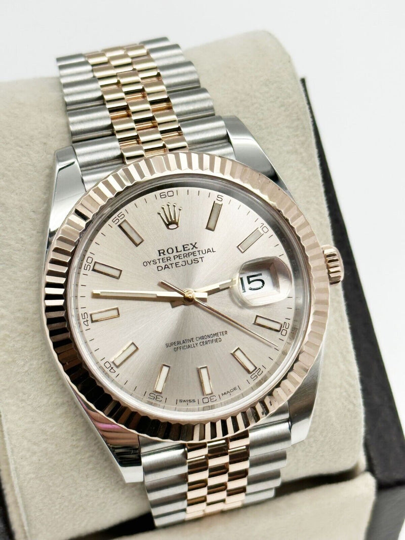 Rolex Datejust 41 126331 Sundust Dial 18K Rose Gold Stainless Box Paper
