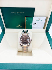 Rolex 126301 Datejust 41 Chocolate Diamond Dial 18K Rose Gold Steel Box Paper