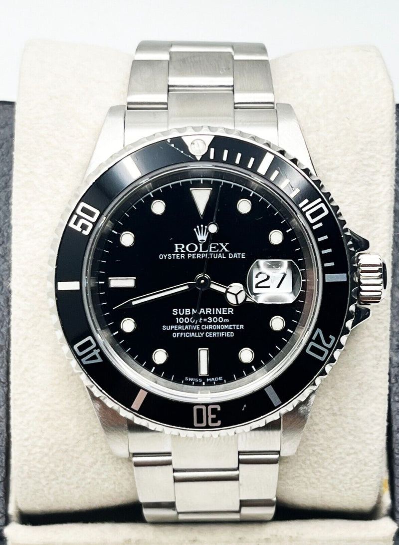 2006 Rolex 16610 Submariner Date Black Stainless Box Papers